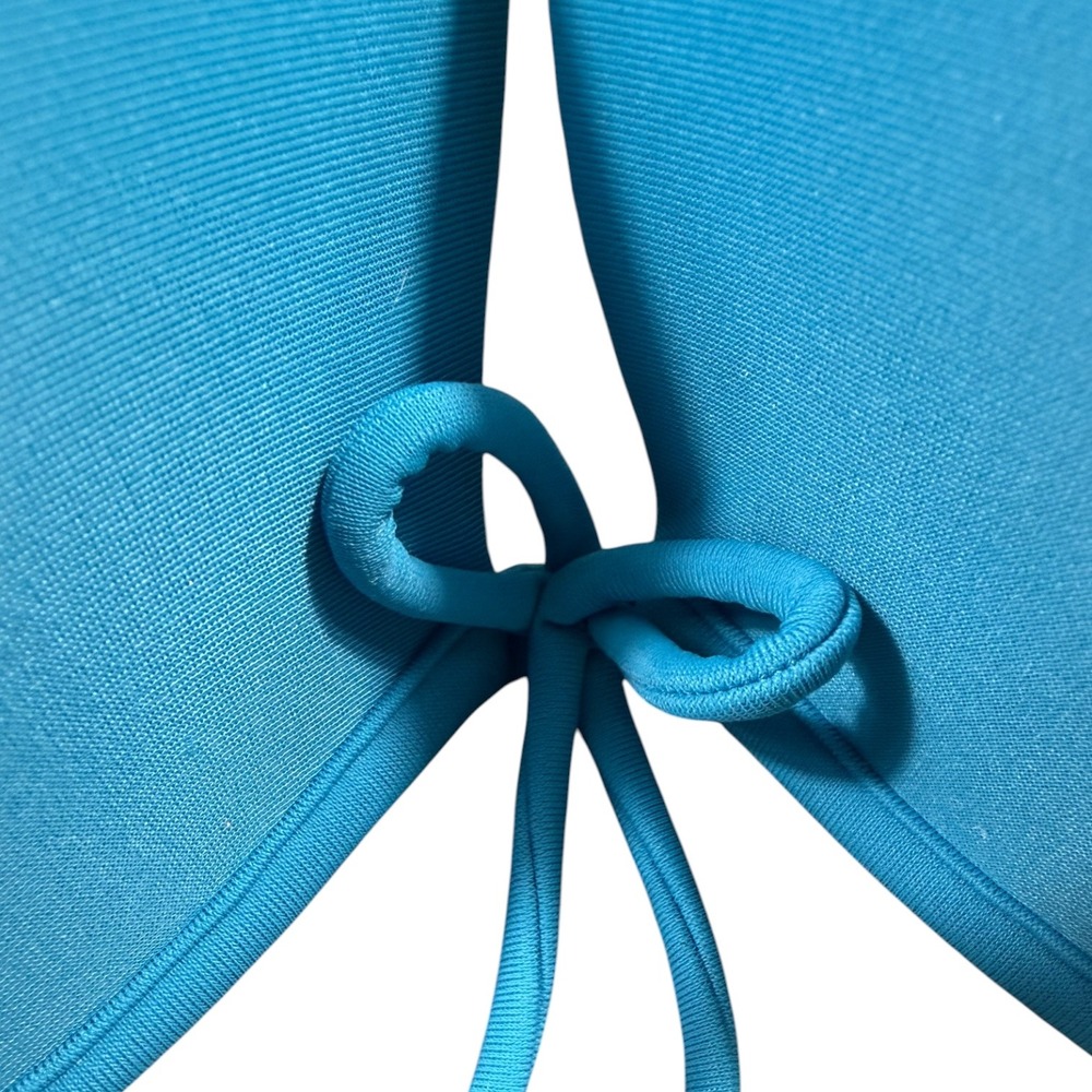 Victoria's Secret Swim Bikini Top Womens 38D Blue Push Up Tie Front Swimwear NWT - Picture 3 of 10
